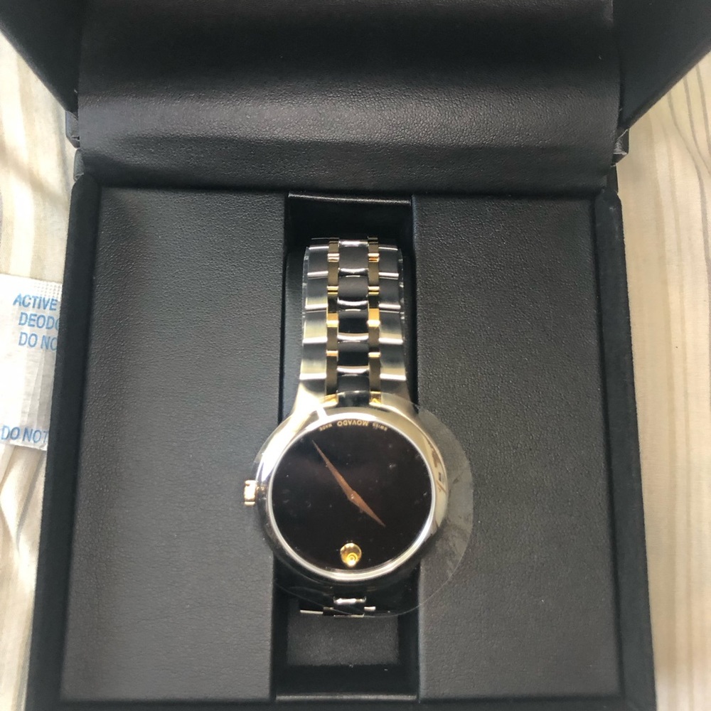 Movado black dial two tone